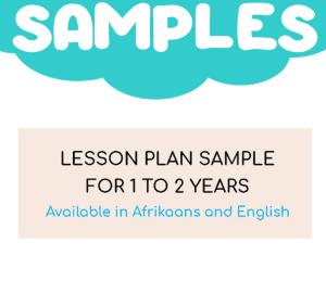 Lesson Plan Sample: 1 to 2 Years